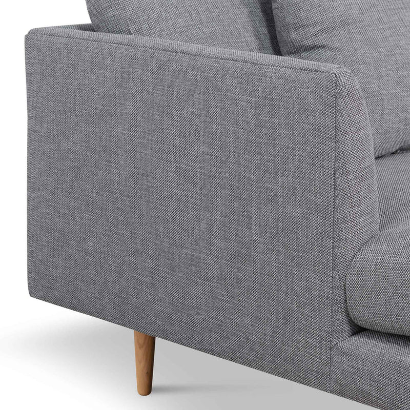 4 Seater Fabric Sofa - Graphite Grey and Natural Legs