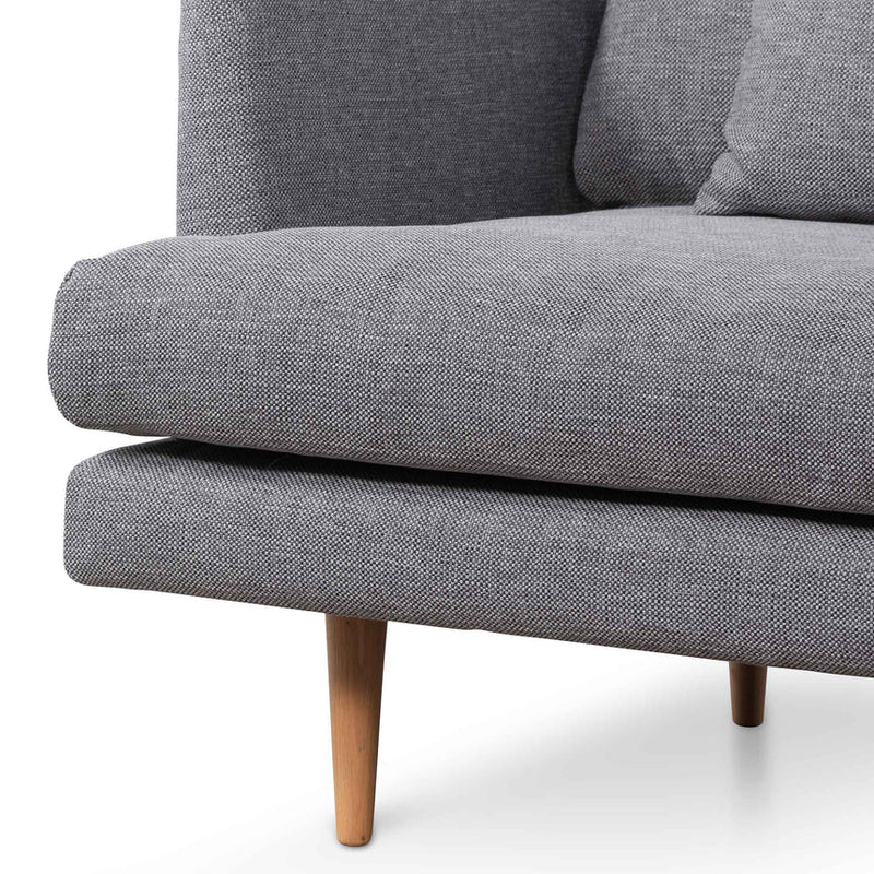 4 Seater Fabric Sofa - Graphite Grey and Natural Legs