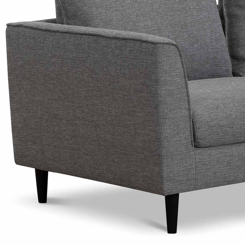 2 Seater Fabric Sofa - Graphite Grey with Black Leg