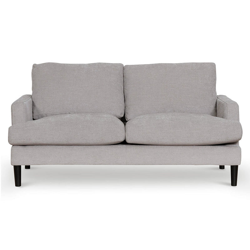 2 Seater Fabric Sofa - Oyster Beige and Black Leg