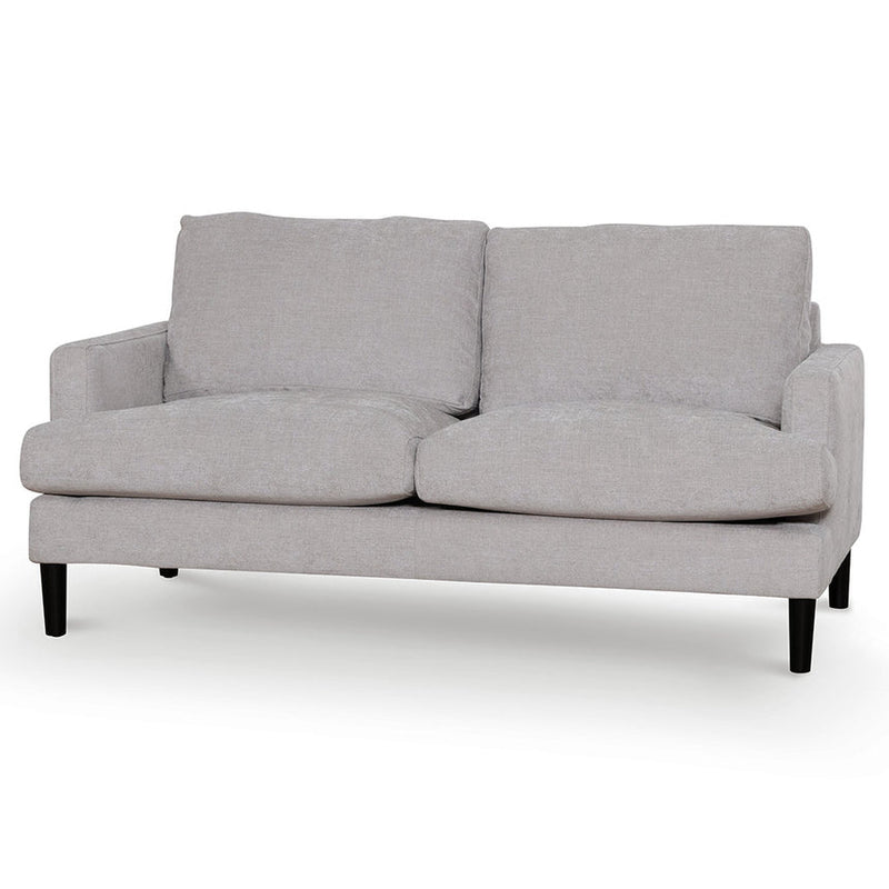 2 Seater Fabric Sofa - Oyster Beige and Black Leg