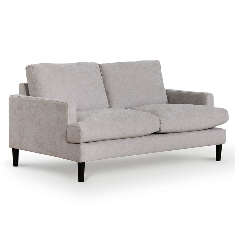 2 Seater Fabric Sofa - Oyster Beige and Black Leg