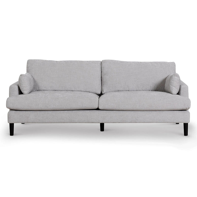 3 Seater Fabric Sofa - Oyster Beige and Black Leg