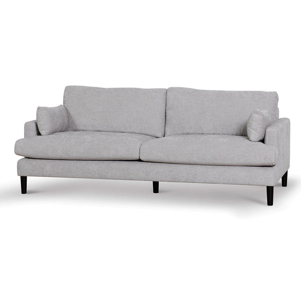 3 Seater Fabric Sofa - Oyster Beige and Black Leg