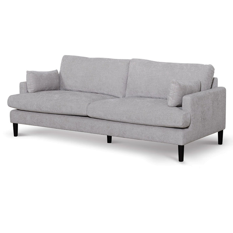 3 Seater Fabric Sofa - Oyster Beige and Black Leg