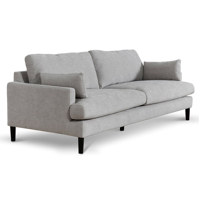 3 Seater Fabric Sofa - Oyster Beige and Black Leg