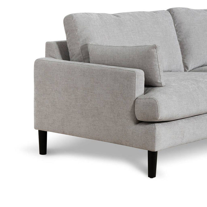 3 Seater Fabric Sofa - Oyster Beige and Black Leg