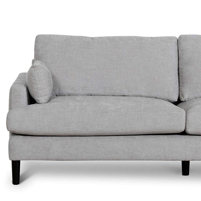 3 Seater Fabric Sofa - Oyster Beige and Black Leg