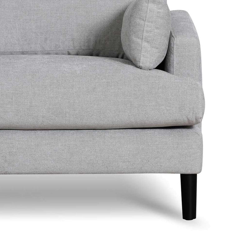 3 Seater Fabric Sofa - Oyster Beige and Black Leg