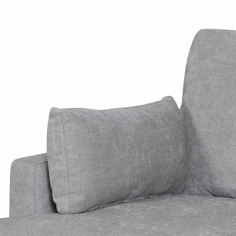 3 Seater Fabric Sofa - Oyster Beige and Black Leg