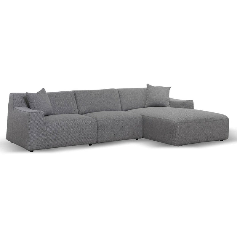 3 Seater Left Chaise Sofa - Passive Grey