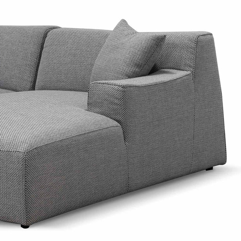 3 Seater Left Chaise Sofa - Passive Grey