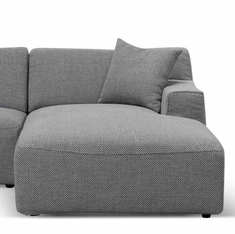 3 Seater Left Chaise Sofa - Passive Grey