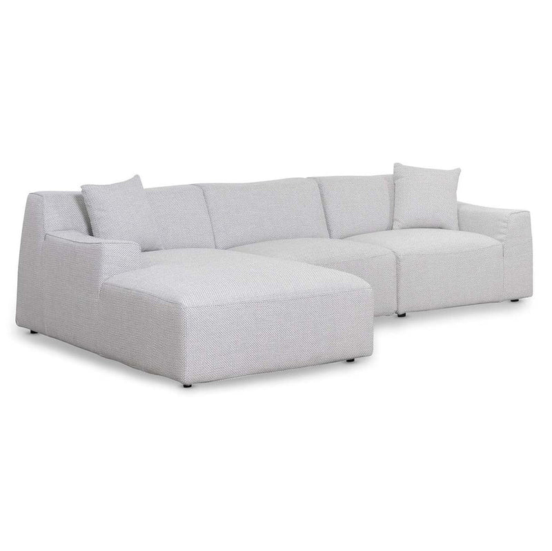 3 Seater Left Chaise Sofa - Passive Grey