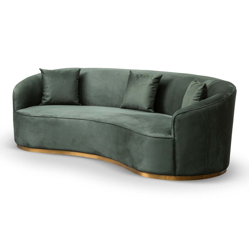 CLC8057-FS 3 Seater Sofa - Dark Green Velvet