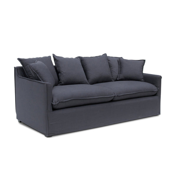 3 Seater Fabric Sofa - Charcoal Linen