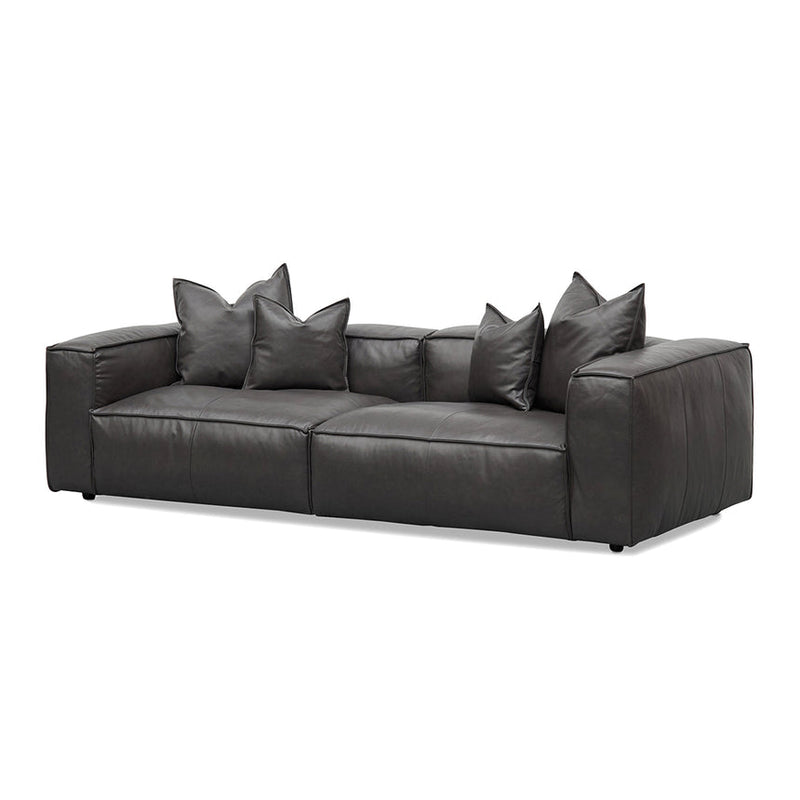 4 Seater Sofa with Cushion and Pillow - Caramel Brown