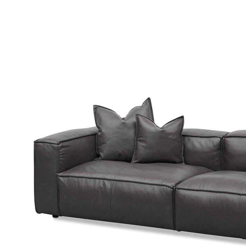 4 Seater Sofa with Cushion and Pillow - Caramel Brown