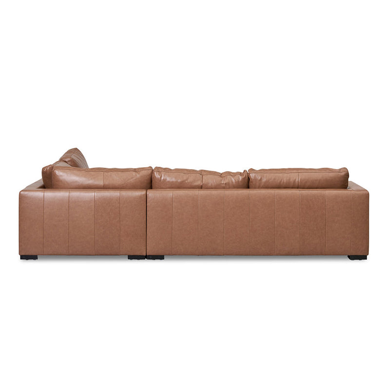 CLC8319-KSO 4 Seater Right Chaise Leather Sofa - Caramel Brown