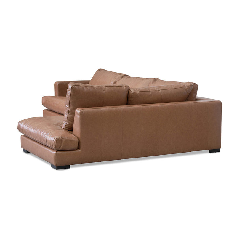 CLC8319-KSO 4 Seater Right Chaise Leather Sofa - Caramel Brown