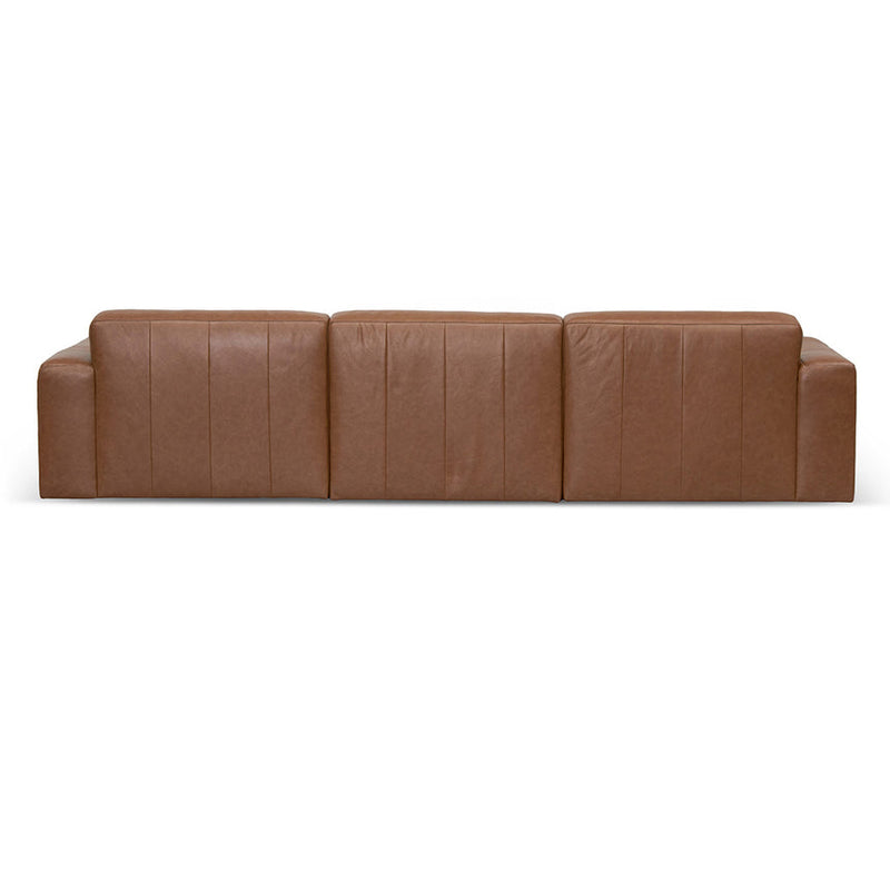 4 Seater Sofa - Caramel Brown Leather