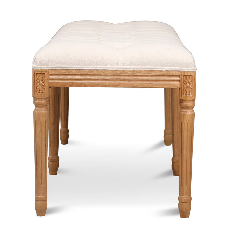 1.3m Oak Bench - Light Beige