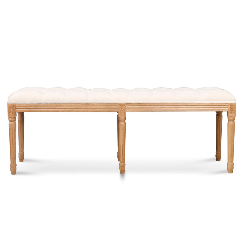 1.3m Oak Bench - Light Beige