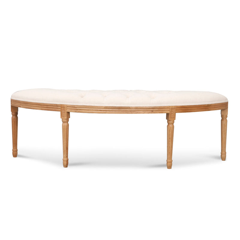 1.48m Oak Bench -Light Beige