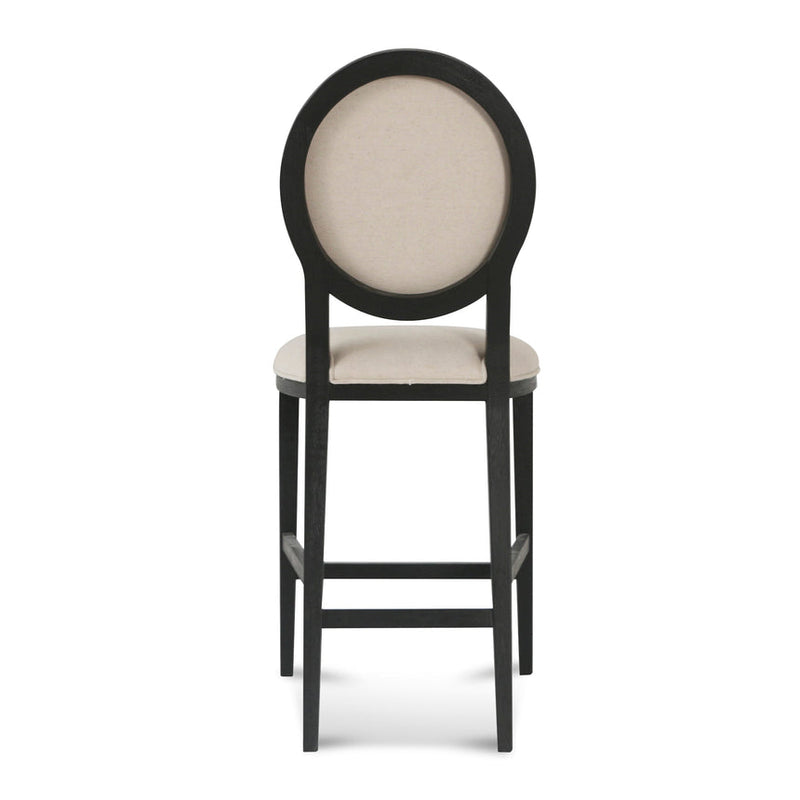 65cm Black Frame Bar Stool - Light Beige (Set of 2)