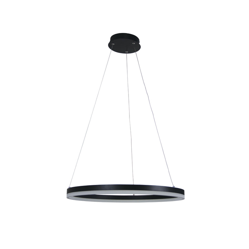 Modern TriColour LED Halo Pendant Black