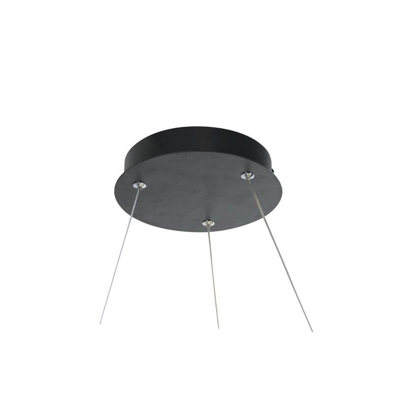 Modern TriColour LED Halo Pendant Black