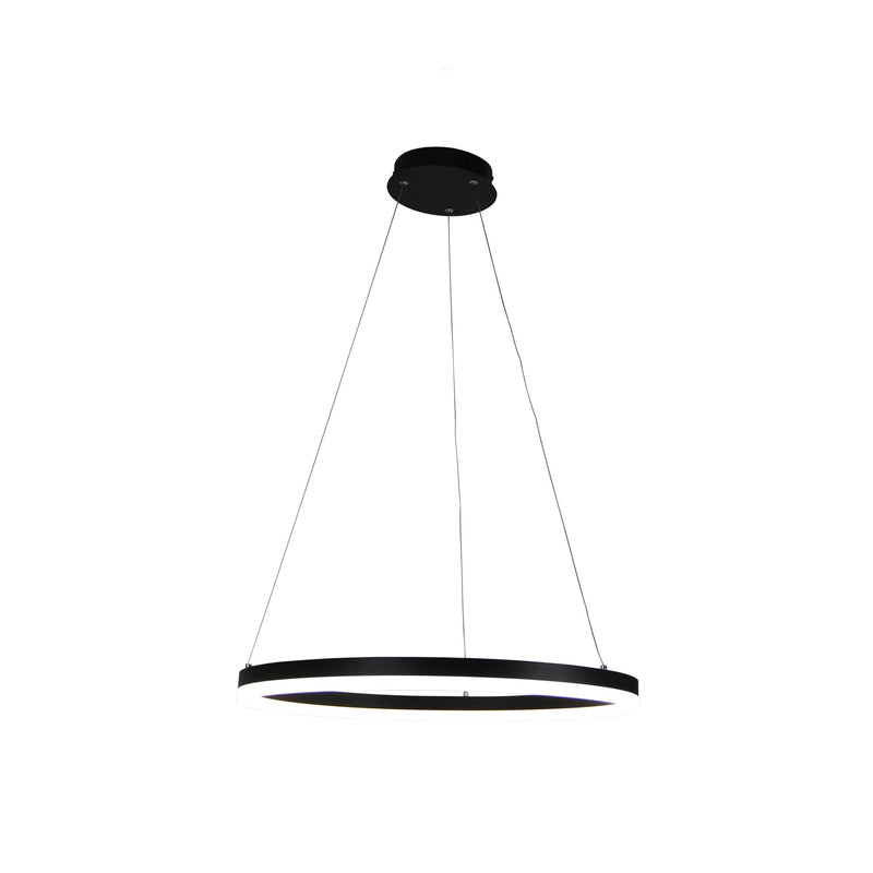 Modern TriColour LED Halo Pendant Black