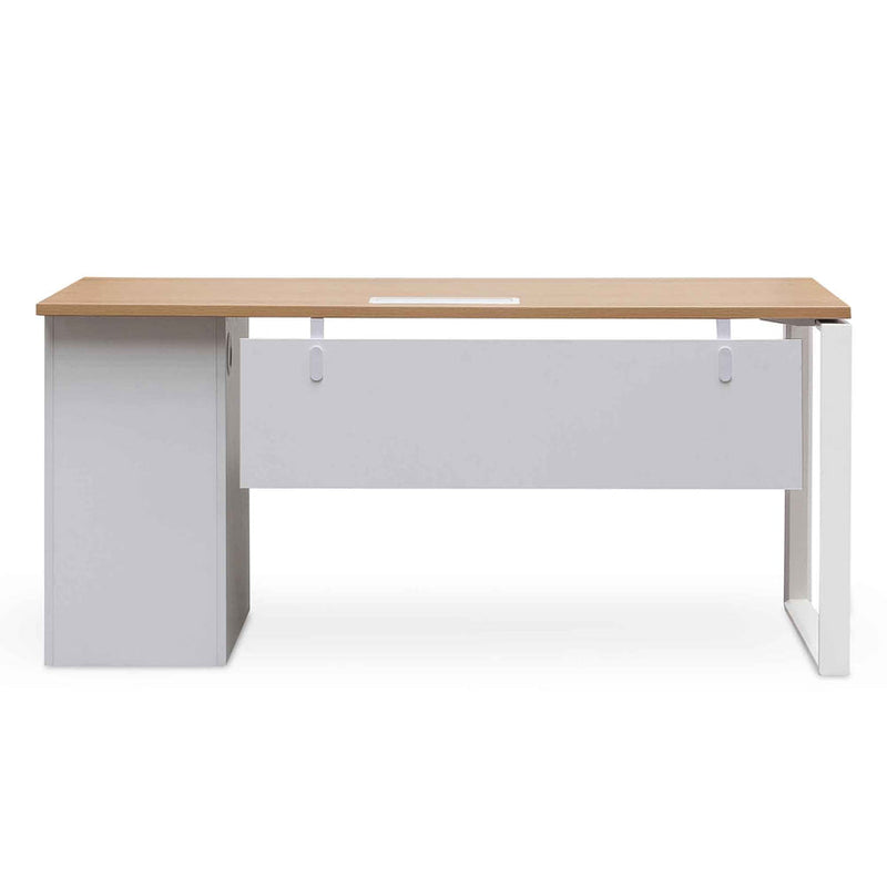 1 Seater Office Desk - Natural and White