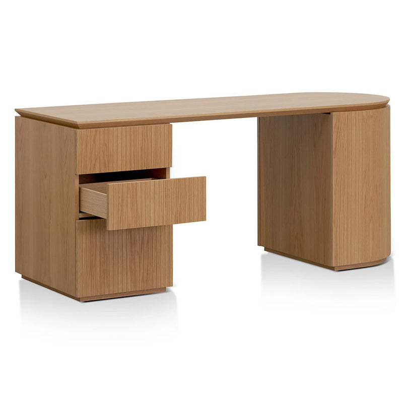 1.77m Left Drawer Office Desk - Natural Oak