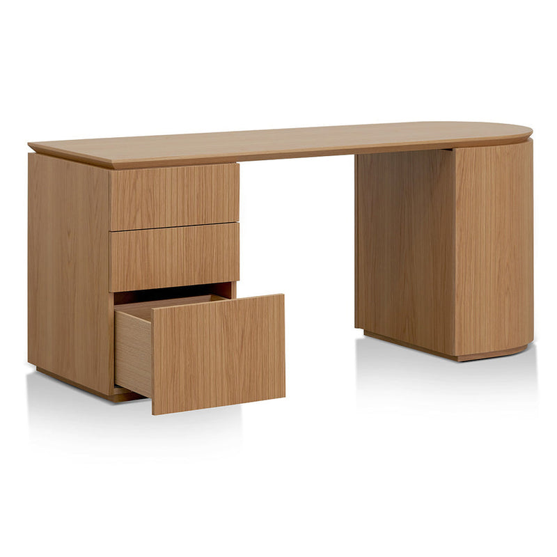 1.77m Left Drawer Office Desk - Natural Oak