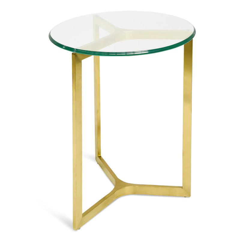 Round Glass Side Table - Gold Base