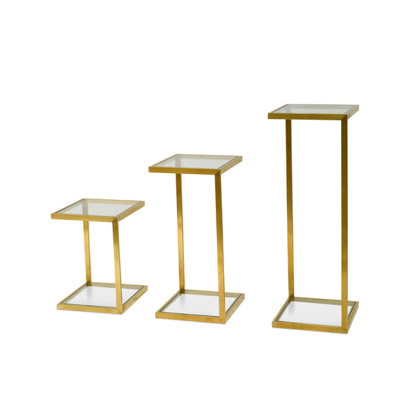 Glass Side Table - Gold Base