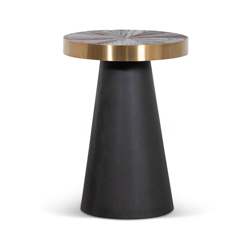 Side Table - Natural Top with Dark Grey Base