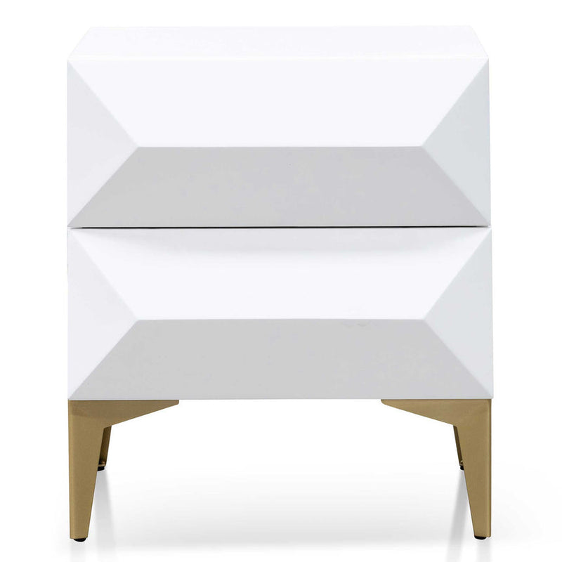 Wooden Side Table - White with Gold Legs