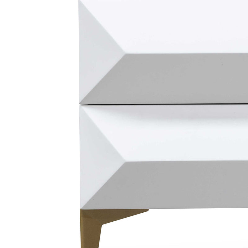 Wooden Side Table - White with Gold Legs