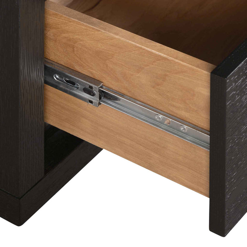 Bedside Table - Textured Espresso Black