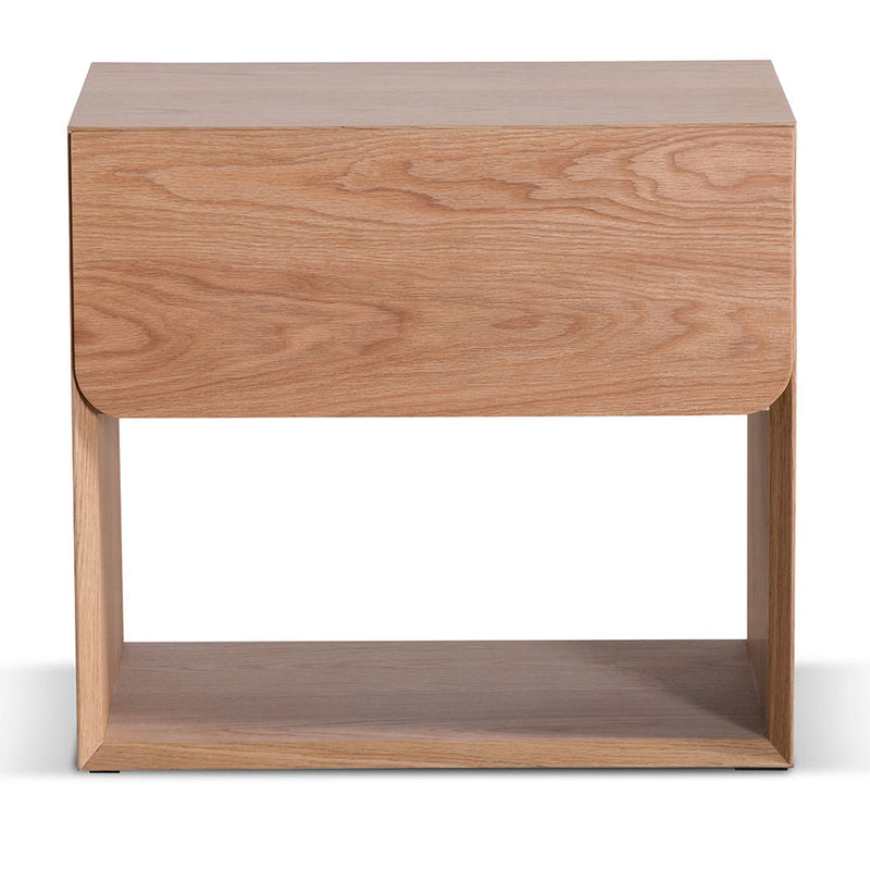 Oak Bedside Table - Black