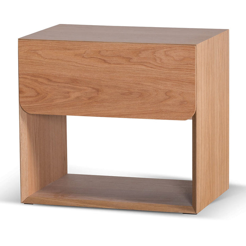 Oak Bedside Table - Black