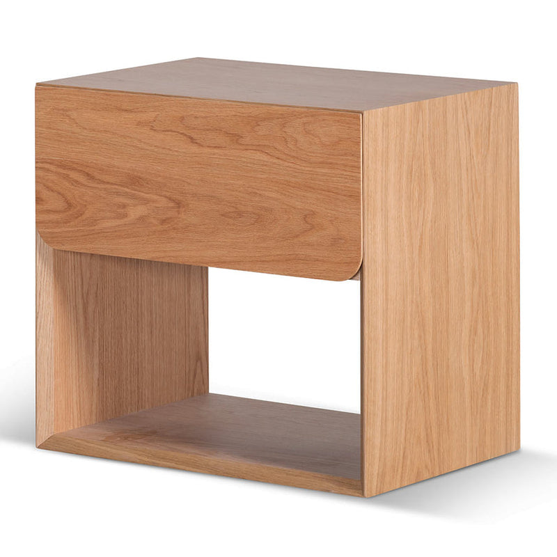 Oak Bedside Table - Black