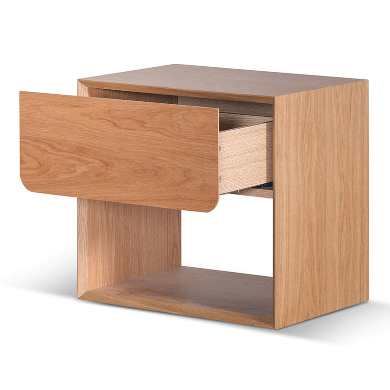 Oak Bedside Table - Black