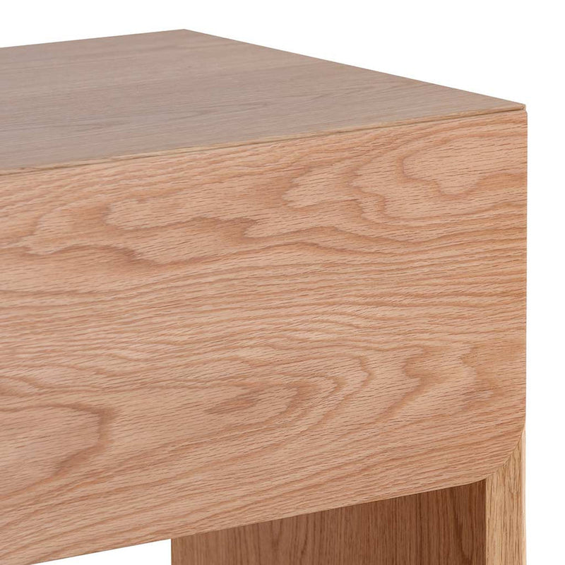 Oak Bedside Table - Black