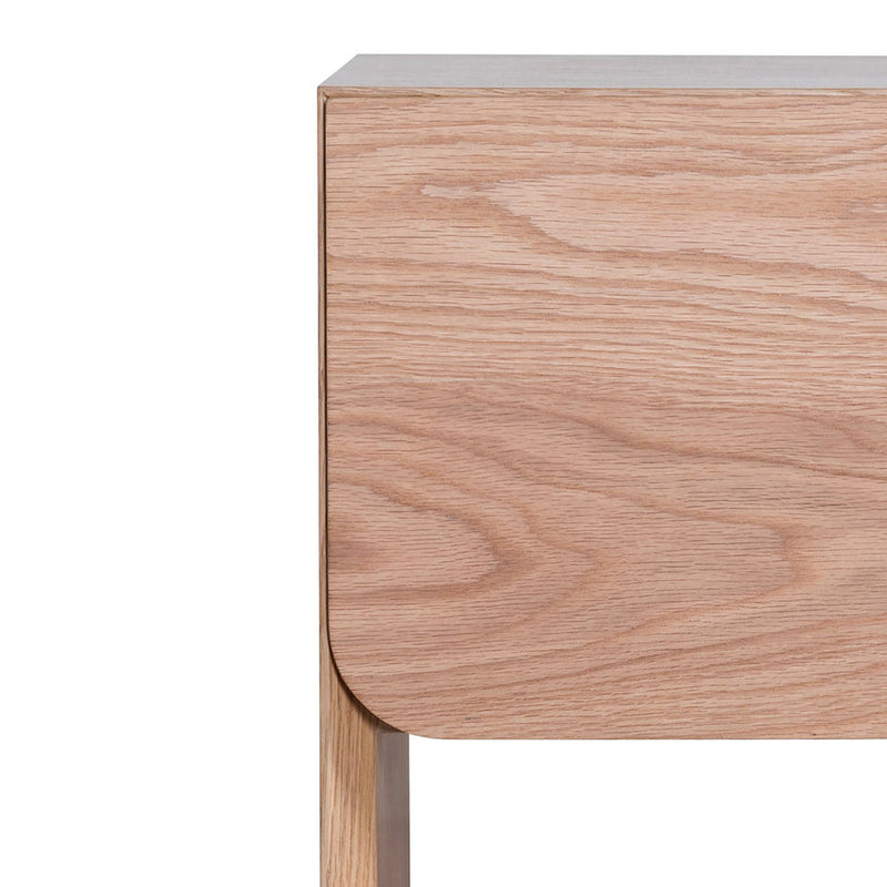 Oak Bedside Table - Black