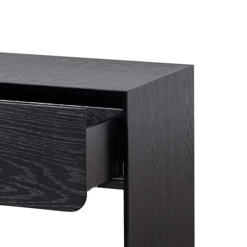 Oak Bedside Table - Black