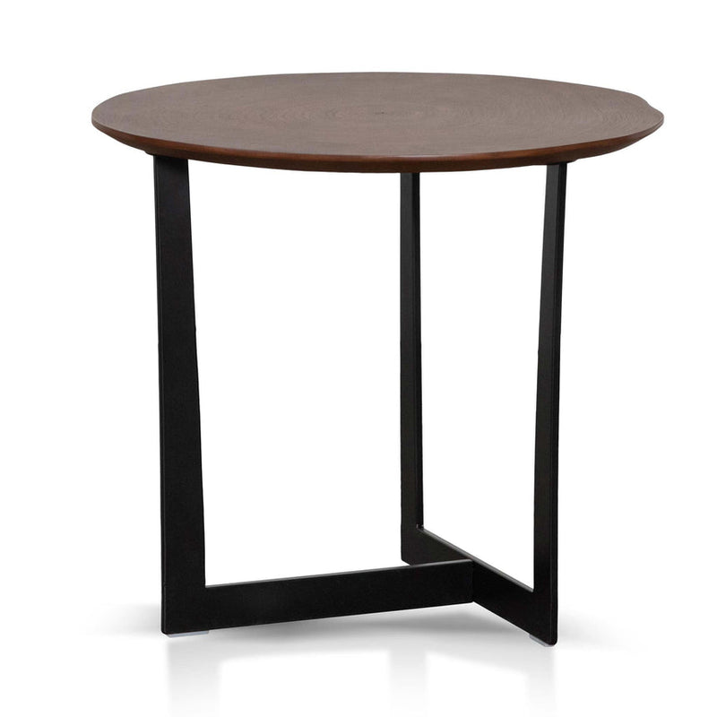 Side Table - Walnut Top and Black Leg