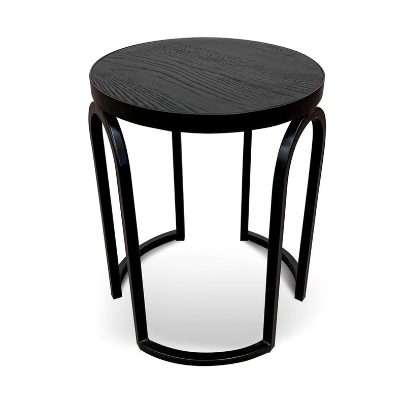 Oak Side Table - Full Black